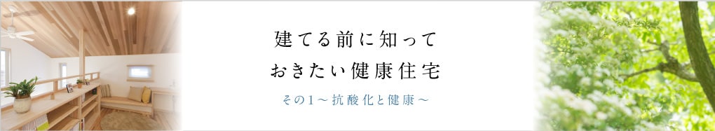 建てる前に知っておきたい健康住宅その1～抗酸化と健康～